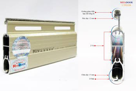 Cửa Cuốn Nhôm Mitadoor Khe Thoáng CT5222R (1.5 ly)