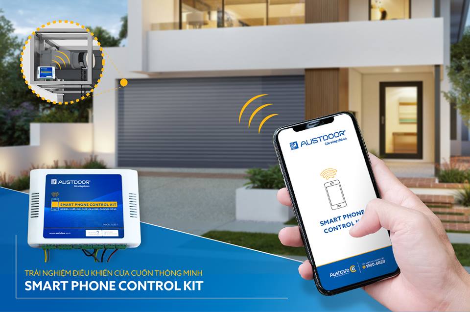 Điều khiển cửa cuốn bằng điện thoại thông qua mạng wifi và 3G